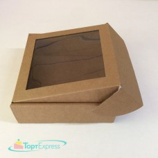 Коробка 210х210х70 с окном КРАФТ