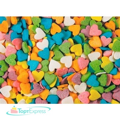 Посыпка сахарная Сердечки разноцветные/50г