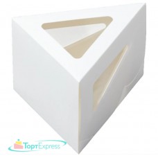 Коробка под кусочек торта 140х140х120х100 БЕЛАЯ с ложементом