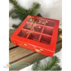 Коробка для 9 конфет с рамкой Золотая гирлянда