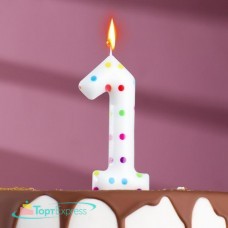 Свеча в торт Конфетти цифра 1 гигант 9 см 4693298