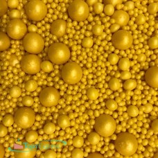 Посыпка Драже зерновое в глазури ЗОЛОТО микс 3 размера №230/100г