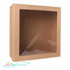 Коробка 300х300х120 с окном крафт
