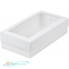 Коробка 210х110х55 с прямоугольным окошком БЕЛАЯ