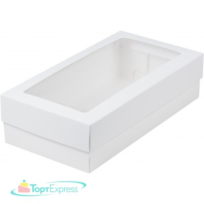 Коробка 210х110х55 с прямоугольным окошком БЕЛАЯ