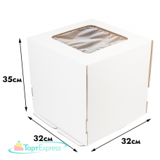 Коробка 320х320х350 белая с окном