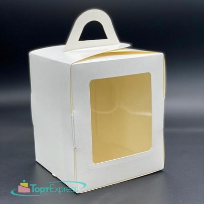 Коробка под пряничный домик и кулич 125х125х150 белая