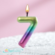 Свеча в торт Акварель цифра 7 120319