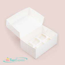 Коробка для 6 капкейков 235х160х100 без окна БЕЛАЯ