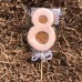 Пряник фигурный расписной в глазури "Цифра 8" розовый принт