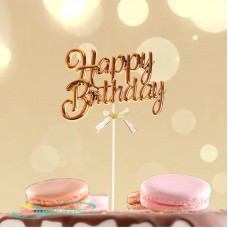 Топпер Happy Birthday золото с бантиком 7025887/10123403