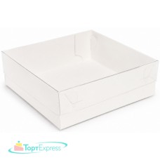 Коробка 150х150х50 для клубники в шоколаде с пластиковой крышкой