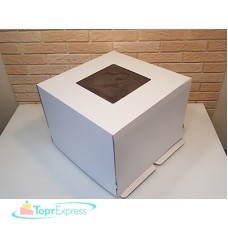 Коробка 400х400х300 белая с окном