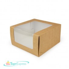 Коробка Cake Window Kraft 180х180х100