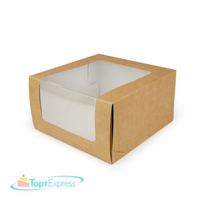 Коробка Cake Window Kraft 180х180х100