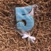 Пряник фигурный расписной в глазури "Цифра 5" голубой принт