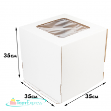 Коробка 350х350х350 белая с окном