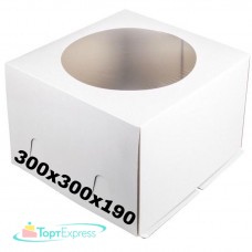 Коробка 300х300х190 с круглым окном