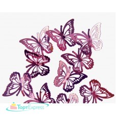 Бабочки из акрила для декора, розовые,10 шт
