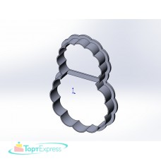 Вырубка Цифра 8 12см фигурный край арт.0515_12
