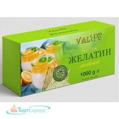 Желатин листовой говяжий Valde 180+bloom 1 кг
