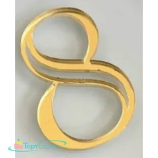 Топпер акриловый 8 марта цифра 3,5х2,5см золото