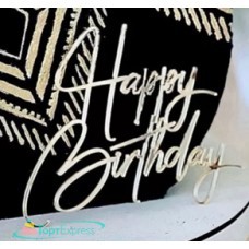 Топпер акриловый "Happy Birthday №14" серебро