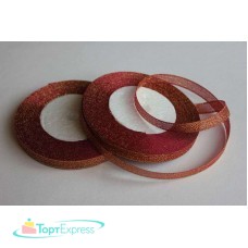 Лента парчовая/6мм/красный-золотой