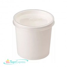 Контейнер круглый Round bowl 700 белый с крышкой