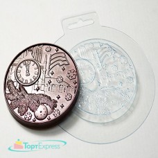 Форма пластиковая для шоколада Медаль Новогодняя №1