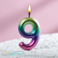 Свеча в торт Акварель цифра 9 120321