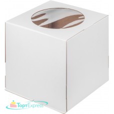 Коробка 260х260х280 с окном БЕЛАЯ