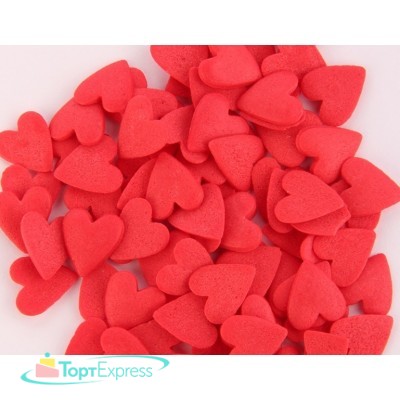 Посыпка сахарная Сердечки красные крупные 0,75кг