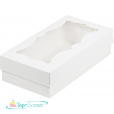 Коробка 210х110х55 с фигурным окошком БЕЛАЯ