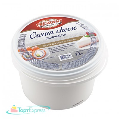 Сыр творожный сливочный Cream cheese President Professional 65% 2,2кг