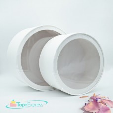Коробка для зефира ТУБУС с окном белая 200х45