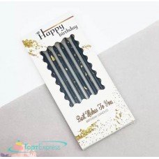 Свечи для торта 11см черные с золотыми пятнами, 6шт