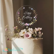 Топпер акриловый Happy Birthday №94 с принтом