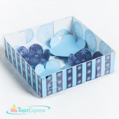 Коробка для макарун С праздником 12х12х3см 3573332
