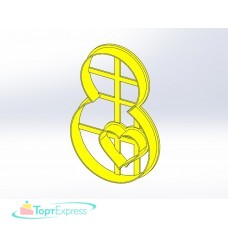 Вырубка Цифра 8 с сердцем арт.0137_11,5