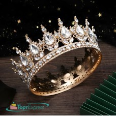 Корона 15х5,5см золото с серебряными камнями, металл