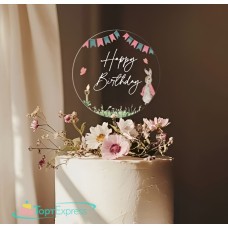 Топпер акриловый Happy Birthday №96 с принтом