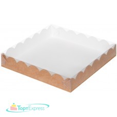 Коробка для печенья и пряников 120х120х30 КРАФТ