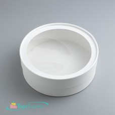 Коробка для зефира ТУБУС с окном БЕЛАЯ 160х70