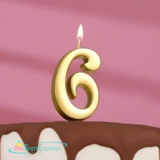 Свеча цифра 6 Золото 5541535
