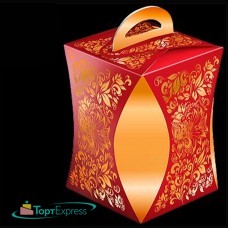 Коробка для кулича УЗОР ХОХЛОМЫ d=90