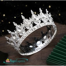 Корона 15х5,5см серебро с серебряными камнями, металл
