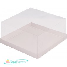 Коробка под торт 195х195х80 с прозрачным куполом Коробка под торт 195х195х80 с прозрачным куполом