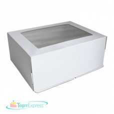 Коробка для торта 600х400х200 белая с окном